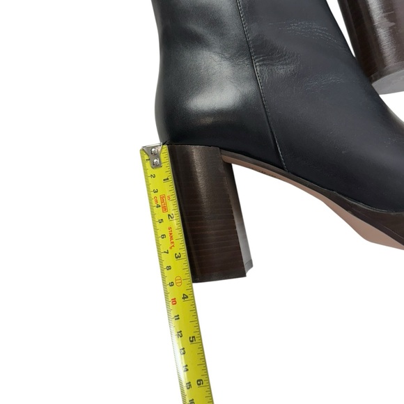 J. Crew Platform stacked-heel boots in Black leather size 7.5 - Picture 9 of 10